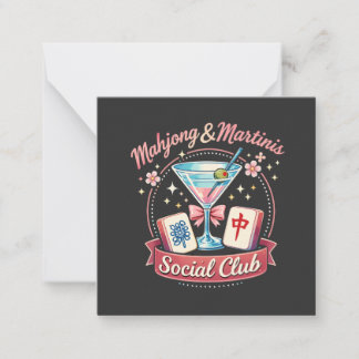 Mahjong en Martinis Sociale Club Notitiekaartje