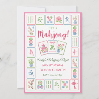 Mahjong Feest Pastel Tegelsrand  Kaart