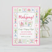 Mahjong Feest Pastel Tegelsrand Kaart (Staand voorkant)