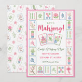 Mahjong Feest Pastel Tegelsrand Kaart (Voorkant / Achterkant)
