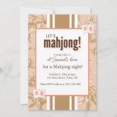 Mahjong-feestuitnodiging, toile, mahjongstenen kaart (Voorkant)