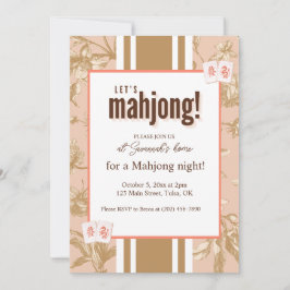 Mahjong-feestuitnodiging, toile, mahjongstenen kaart