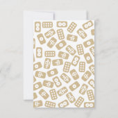 Mahjong feestuitnodiging - witte en bruine tegels kaart (Achterkant)