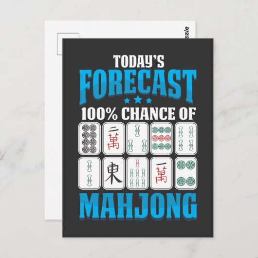 Mahjong Forecast Mah Jong Boardgame Lover Briefkaart (Voorkant / Achterkant)