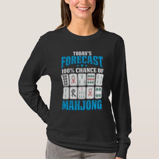 Mahjong Forecast Mah Jong Boardgame Lover T-shirt (Voorkant)