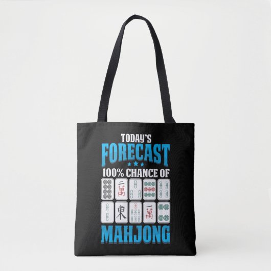 Mahjong Forecast Mah Jong Boardgame Lover Tote Bag (Voorkant)