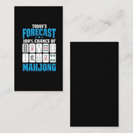 Mahjong Forecast Mah Jong Boardgame Lover Visitekaartje (Voorkant / Achterkant)