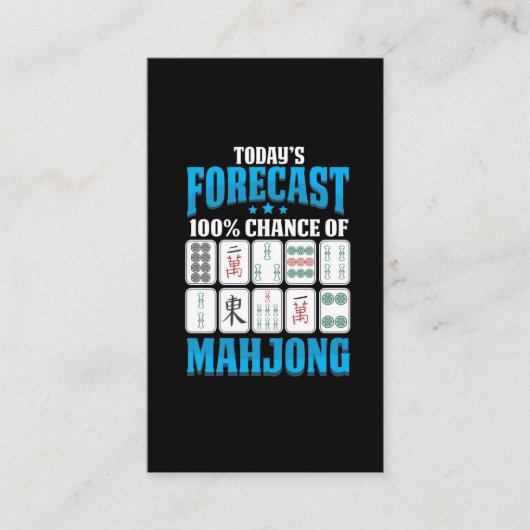 Mahjong Forecast Mah Jong Boardgame Lover Visitekaartje (Voorkant)