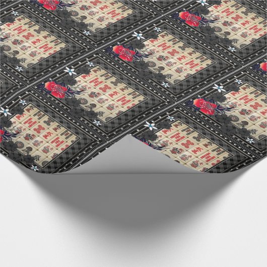 Mahjong framed cadeaupapier (Hoek)