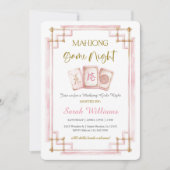 Mahjong Game Night Party Kaart (Voorkant)