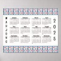 Mahjong Game Tegels 2025 Kalender Poster