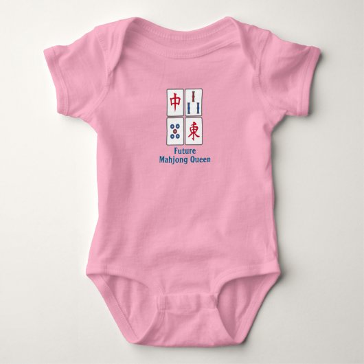 Mahjong Game Tegels Design Baby Shirt Bodysuit (Voorkant)