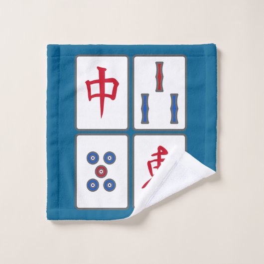 Mahjong Game Tegels Design Bad Handdoek (Wasdoekje)