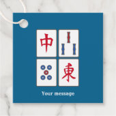 Mahjong Game Tegels Design Bedankjes Labels (Voorkant)