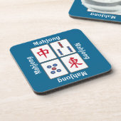 Mahjong Game Tegels Design Beverage Coaster Bier Onderzetter (Linkerzijde)