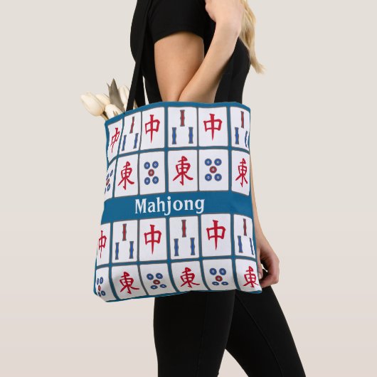 Mahjong Game Tegels Design Canvas tas (Dichtbij)