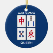 Mahjong Game Tegels Design Ceramic Ornament (Voorkant)