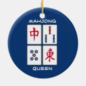 Mahjong Game Tegels Design Ceramic Ornament (Achterkant)