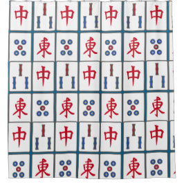 Mahjong Game Tegels Design Douchegordijn