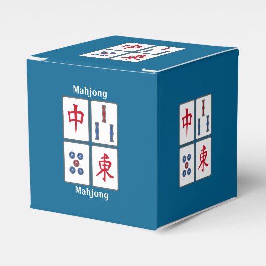 Mahjong Game Tegels Design Favor Box Bedankdoosjes (Voorkant Zijde)