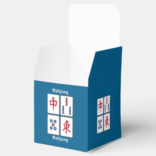 Mahjong Game Tegels Design Favor Box Bedankdoosjes (Geopend)