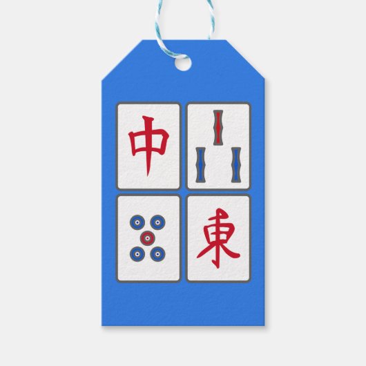 Mahjong Game Tegels Design Gift Kaart Cadeaulabel (Voorkant)