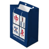 Mahjong Game Tegels Design Medium Cadeauzakje (Voorkant Gekanteld)