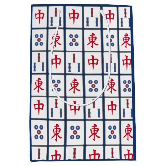 Mahjong Game Tegels Design Medium Gift Bag Medium Cadeauzakje (Voorkant)