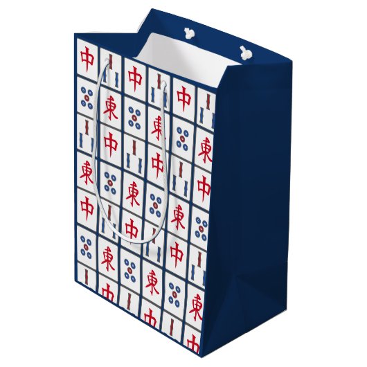 Mahjong Game Tegels Design Medium Gift Bag Medium Cadeauzakje (Achterkant Gekanteld)