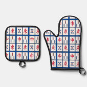 Mahjong Game Tegels Design Ovenwant & Pannenlap Set (Voorkant)