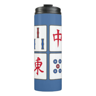 Mahjong Game Tegels Design Thermal Tumbler Thermosbeker