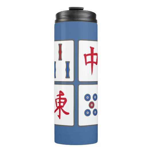Mahjong Game Tegels Design Thermal Tumbler Thermosbeker (Voorkant)