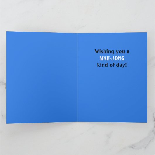 Mahjong Game Tegels Design Wenskaart Kaart (Binnen)