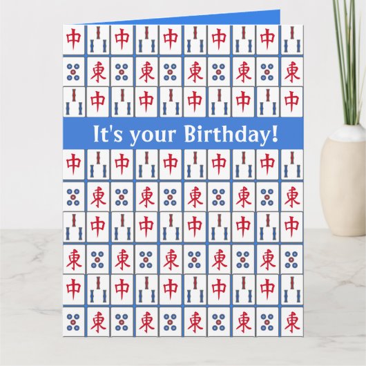 Mahjong Game Tegels Design Wenskaart Kaart (Voorkant)