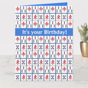 Mahjong Game Tegels Design Wenskaart Kaart