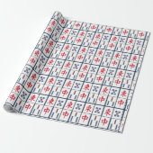 Mahjong Game Tegels Design Wrapping Paper Cadeaupapier (Uitgerold)