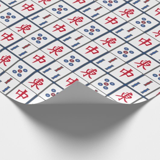 Mahjong Game Tegels Design Wrapping Paper Cadeaupapier (Hoek)