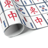 Mahjong Game Tegels Design Wrapping Paper Cadeaupapier (Rol Hoek)