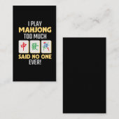 Mahjong Gamer Board Game China Japan Mah Jong Visitekaartje (Voorkant / Achterkant)
