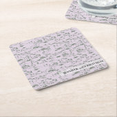 Mahjong Gepersonaliseerd Paarse toilet Kartonnen Onderzetters (Schuin)