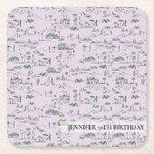 Mahjong Gepersonaliseerd Paarse toilet Kartonnen Onderzetters (Voorkant)