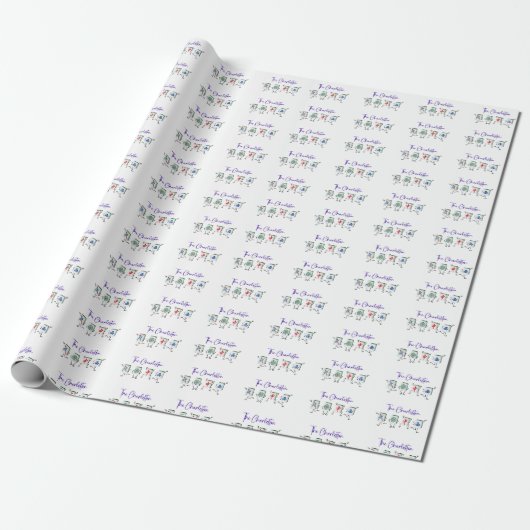 Mahjong Gift Wrap. Het thema van Charleston Cadeaupapier (Uitgerold)