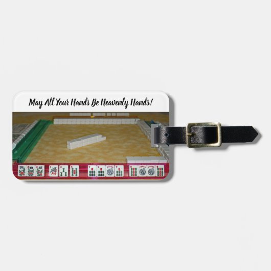 Mahjong Heavenly Hand Luggage Tag Bagagelabel (Voorkant horizontaal)