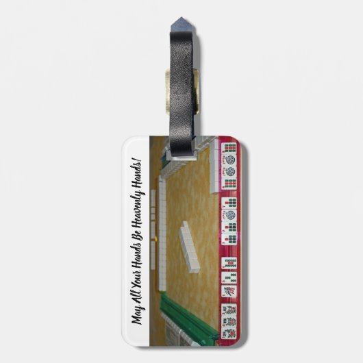 Mahjong Heavenly Hand Luggage Tag Bagagelabel (Achterkant verticaal)