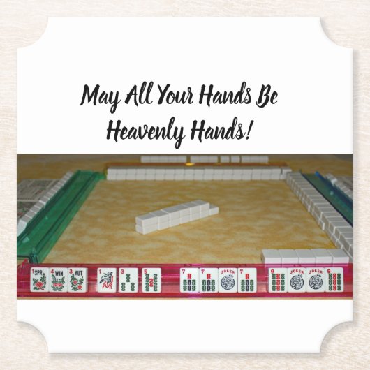 Mahjong Heavenly Hands Coaster Kartonnen Onderzetters (Voorkant)