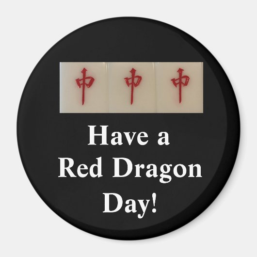 Mahjong - hebben een rode draak dag magneet (Voorkant)