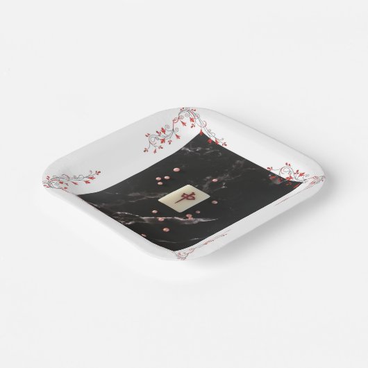 Mahjong het papieren bord met de rode draak (Gebogen)