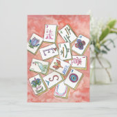 mahjong invite-kaart kaart (Staand voorkant)