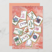 mahjong invite-kaart kaart (Voorkant / Achterkant)