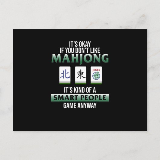 Mahjong Is A Smart People Game Mahjong Player Briefkaart (Voorkant)